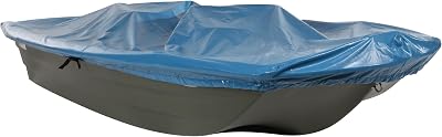 Pelican V- Hull Boat Cover, Heavy Duty Waterproof UV Resistant Marine Grade Polyester Fits Models BP10BC10 - Fishing Boat Mooring Cover - PS0662, Blue