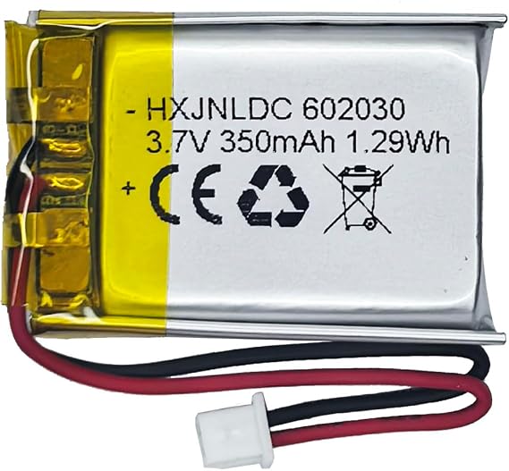 DC 3.7V 350mAh 602030 Lithium Battery for VXI BlueParrott B350-XT B450-XT B550-XT B350XT B450XT B550XT Bluetooth Headset,DIY 3.7-5V Electronic Products with Built-in 2-Wire Battery Replacement