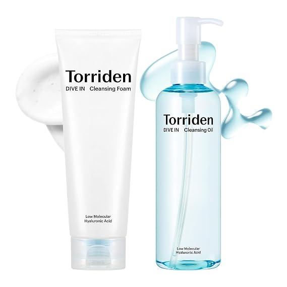 Torriden DIVE IN Cleansing Foam Face Wash 150ml (5.07 fl.oz.) + DIVE IN Cleansing Oil 200ml (6.76 fl.oz.)