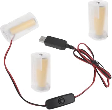 USB to 4.5V LR20 D Battery Eliminators Cable Cord Dummy Battery Power Supply Wire for Toy/Controllers/GasWater Heater