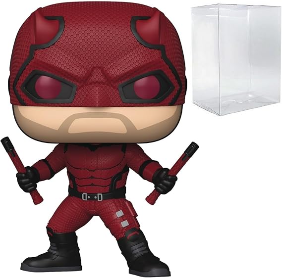 POP Marvel: Daredevil Born Again - Daredevil Funko Vinyl Figure (Bundled with Compatible Box Protector Case), Multicolor, 3.75 inches