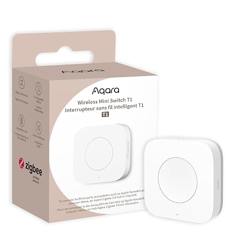 Aqara Zigbee 3.0 Wireless Mini Switch T1, Smart Button Requires Aqara Hub | Versatile 3-Way Control Button for Smart Home Devices, Compatible with Apple Homekit, Works with IFTTT(OTA Update Support)