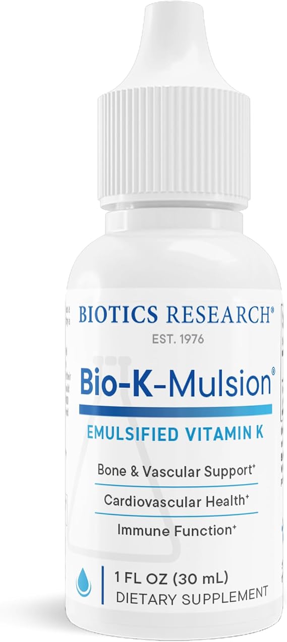 BIOTICS RESEARCH Bio K Mulsion Liquid Vitamin K Drops K1 500 mcg, 1fl Oz