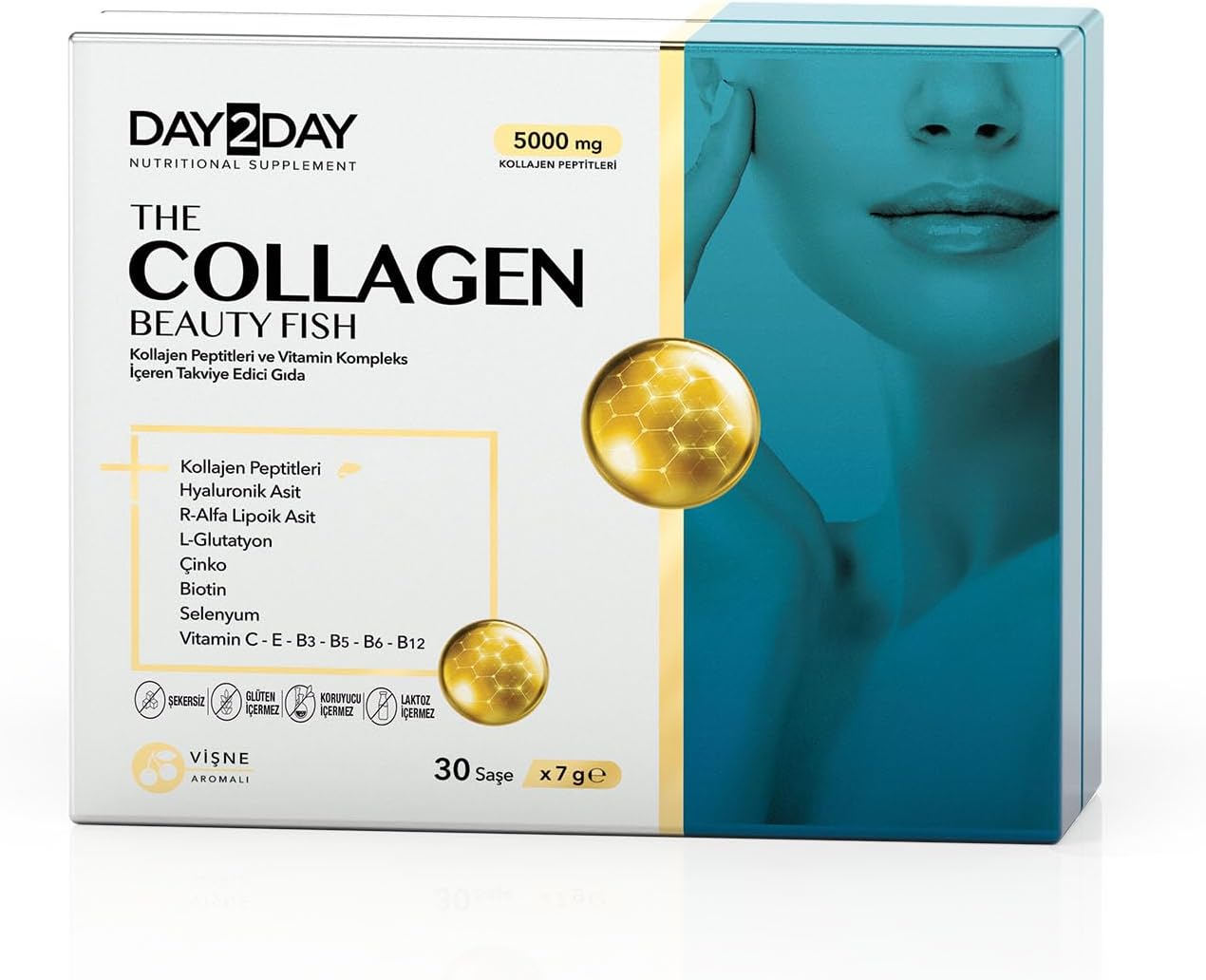 Day2day The Collagen Beauty Fish 30 Sachets Of Cherry Flavored