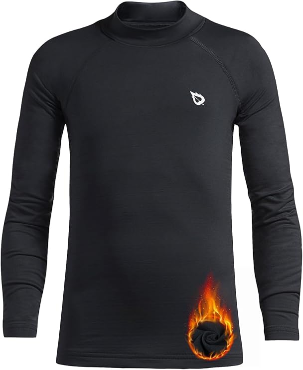 baleaf Boys Thermal Compression Shirts Youth Long Sleeve Fleece Base Layer