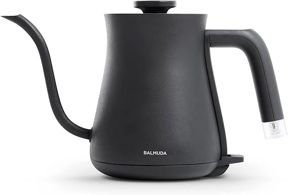 Balmuda The Electric Kettle Gooseneck Stainless Steel 0.6 L Neon Indicator Tea and Coffee K02H-BK Black