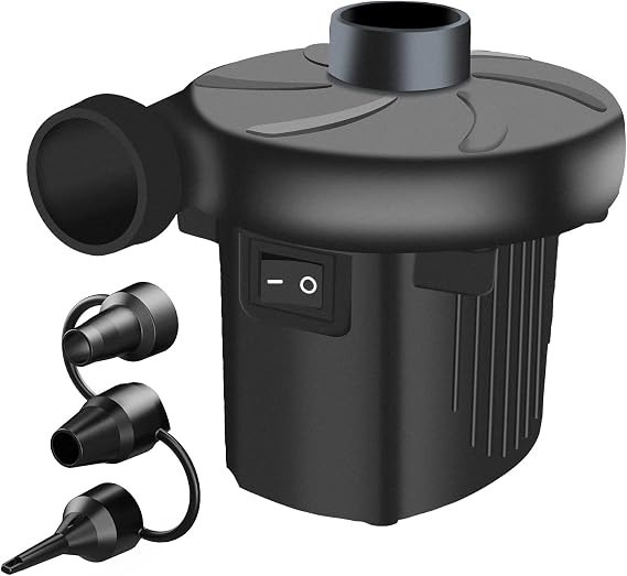 Electric Air Pump for Inflatables, Portable Quick for Mattresses Swimming Ring Inflatable Pool Floats Couch, Blow up Pool Raft Bed Boat Toys, 3 Nozzles Quick Inflator Deflator 110V/150W