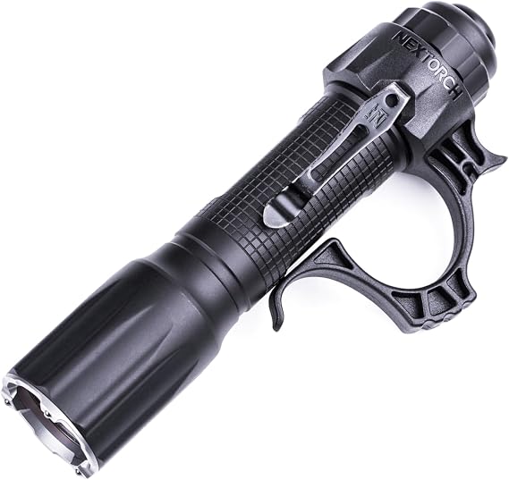 NEXTORCH TA30D Tactical Flashlight 2200 Lumens, Waterproof High Lumens Bright Powerful Pocket EDC Rechargeable Flashlight with 5 Modes & Strobe & Ring for Tactical Emergency Outdoor Night Search