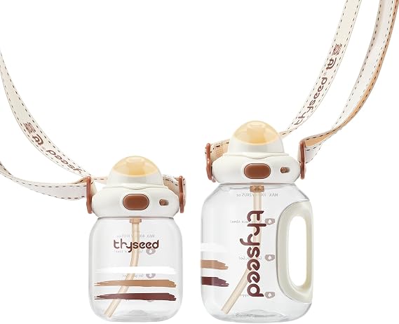 thyseed Toddler Water Bottle with Straw Cups Spill Proof School Kids Sports No Spill Children Leak Proof Travel Drinking Cup Dishwasher Safe BPA Free 2+ Year Old Boy Girl Child 24oz/700mL 1 PCS
