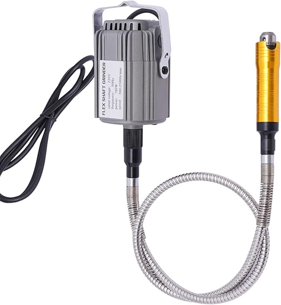 780W Rotary Tool Flex Shaft Hanging Grinder Carver Electric Multi-Function Metalworking Tools Repair Kit, Foot Pedal Control, Metal Flexible Shaft