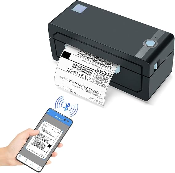 JADENS Bluetooth Thermal Shipping Label Printer Wireless 4x6 Shipping Label Printer, Compatible with Android, iPhone, Windows & Mac, Widely Used for, Amazon, Shopify, Etsy, USPS(Blue)