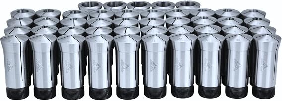 20752 | 45 Piece Set Hardened alloy steel 5C Collet Set 1/16-1" Range, 0.0005 TIR