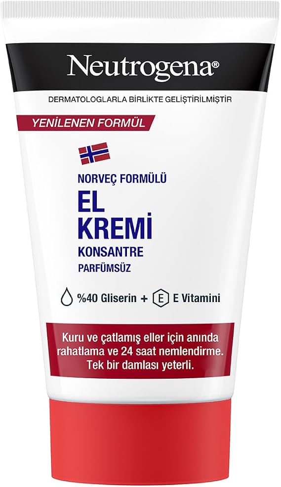 Neutrogena Norveç Formülü Konsantre Parfümsüz El Kremi 50 Ml (Kuru ve Çatlamış Eller için)