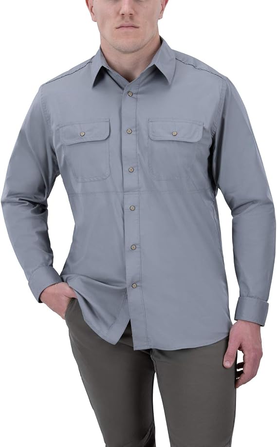 Vertx Men's Guardian Tactical Shirt, Long Sleeves, Concealed Carry Clothing for Police, Special Ops, Combat, Snap Button Fastening