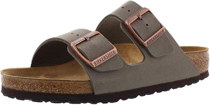 Birkenstock Unisex Arizona Sandal, Stone Birkibuc, EU 38 (US Women 77.5 / Men 55.5), Regular Width
