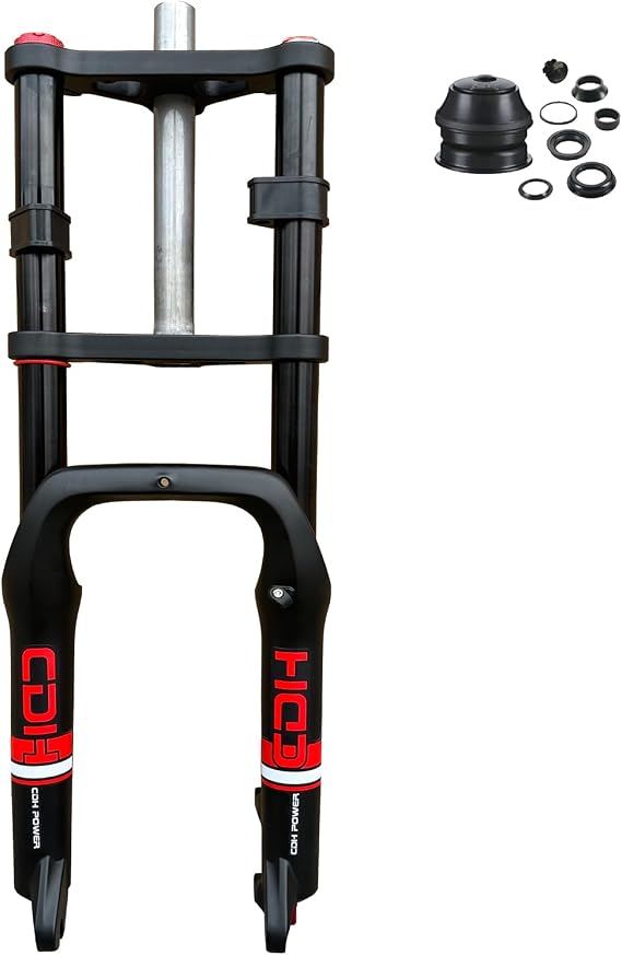 20" *4.0" Bicycle Air Suspension Fork, Double Shoulder 28.6mm | 4.0" Fat Tire Bike Fork9mm Quick Release, Disc Brake E-bike