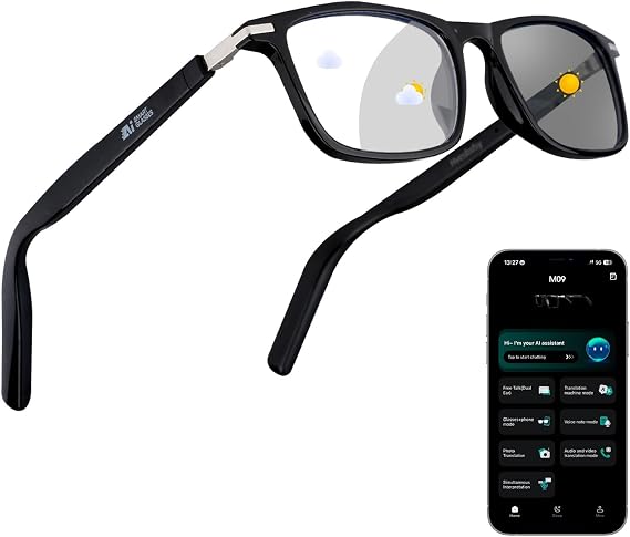 AI Translation Smart Glasses with Bluetooth, 160+ Languages, Color-Changing Lenses, Built-in Speaker & Clear Audio, Real-Time Voice Translator Smart Sunglasses for Travel, Meetings Use | Color-Changing Lenses, Built-in Speaker & Clear Audio, Real-Time Voice Translator, 160+ Languages,