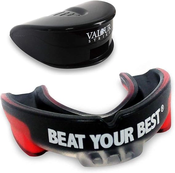 Valour Strike Boxing Gum Shield Mouth Guard Premium Kids Adult MMA Kickboxing Muay Thai Hockey Mouthpiece Mouth Protector Judo Rugby Mouthguard Contact Sports Martial Arts Karate Men Women …