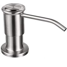 Maizoon Built-in Soap Dispenser for Kitchen 304 Stainless Steel Pump Head with 500ML/17OZ Bottle and 100CM/39Inches Extension Tube Dish Soap Hand Lotion Dispenser Brushed Silver