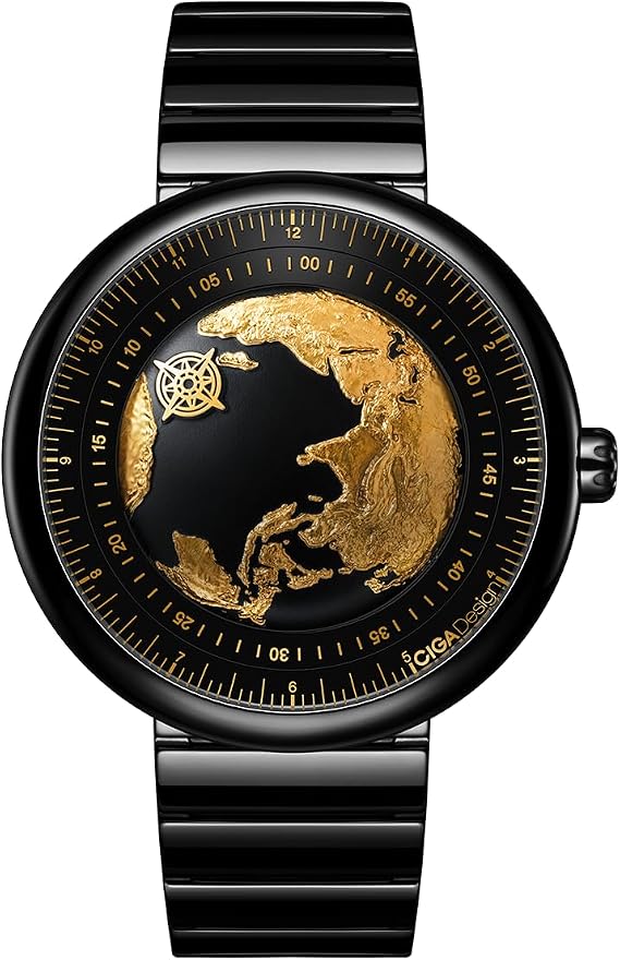 CIGA Design Blue Planet II Ceramic & Gilted Automatic Mechanical Watch (46mm)