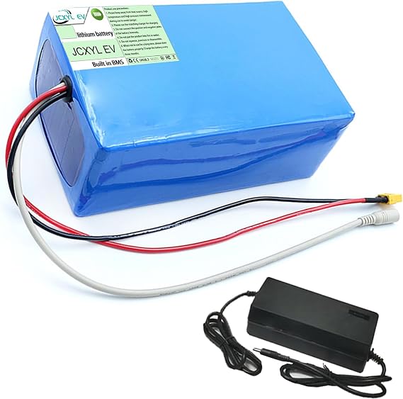 36V 48V 60V 15Ah 20Ah 25Ah 30Ah 35Ah 40Ah 45Ah 50Ah Rechargerable Lithium Battery Pack for Scooter Moped Motorcycle Motor with BMS and Charger,60v,35Ah