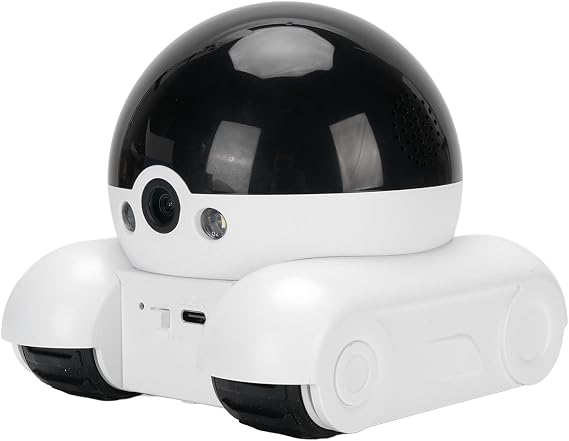 XUMIUZIY Robot Camera for Home Security, 4G Indoor Baby Pet Camera with Phone App, Motion Detection & 2-Way Talk, 1080P Full HD, Dual Lens Moving Robot for Dog and Cat (64G 400W)