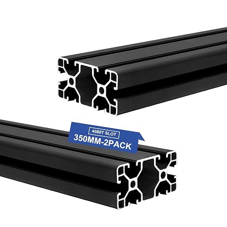 2 Pack 4080 T Slot Aluminum Extrusion 350mm Black