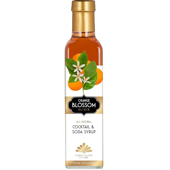 Floral Elixir Co. - All Natural FLOWER Syrup for Cocktails & Sodas, 8.5 oz (Orange Blossom)