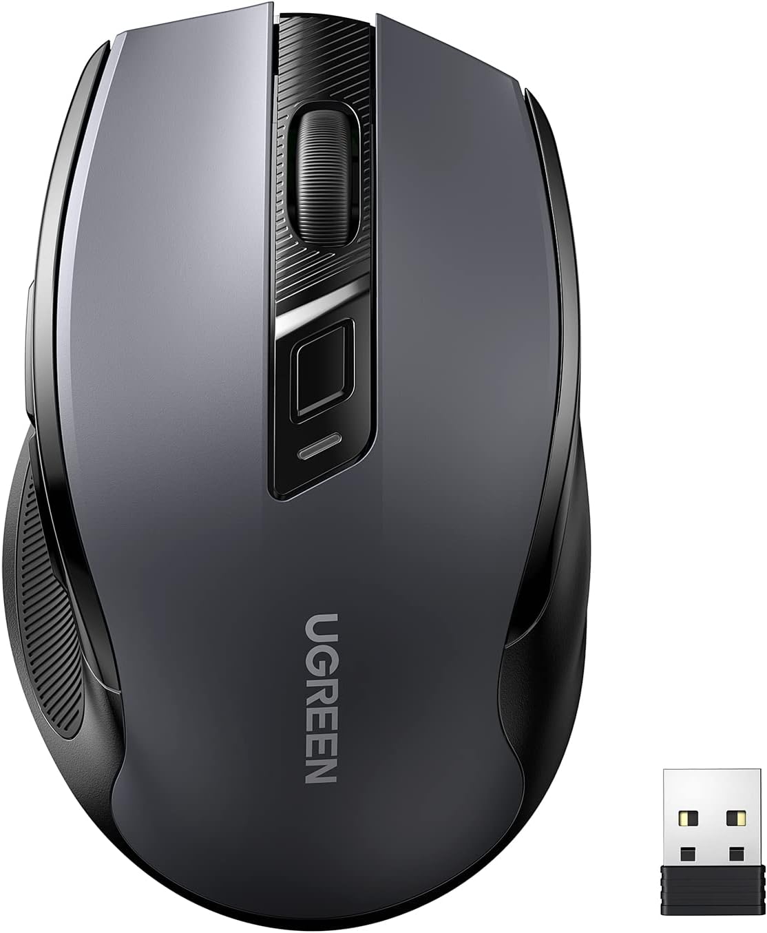 UGREEN Laptop Wireless Mouse Ergonomic Quiet Click USB Mouse, Precision Tracking Computer Mouse, Delay-Free Sensitive 18 Month Battery Life, 4000 DPI Adjustable