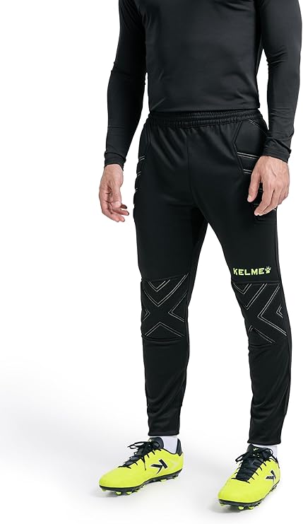 KELME Men's Soccer Goalkeeper Padded Sport Pants Knee Protection