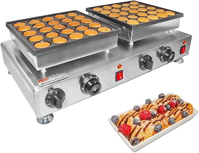 ALDKitchen Mini Dutch Pancake Maker | Electric Poffertjes Iron | Nonstick | 110V 2525