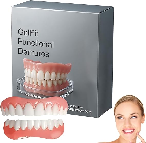 Silicone Dentures Set, Easy Denture Full Set, Soft Comfortable Dentures Teeth Top and Bottom to Fit Over Existing Tooth Women & Men