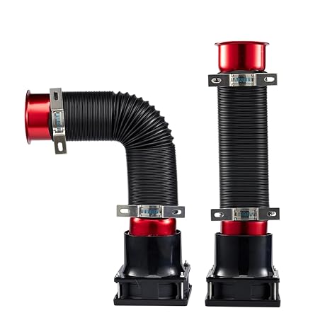 Obokidlyamor 2PCS Simulation Turbine Intake Pipe Wind Sense Speed Change on Steering Wheel PC USB for Logitech G923 G920 G29 Pro RS50 Base Intake Pipe Sim Racing Wind Simulator (Red)