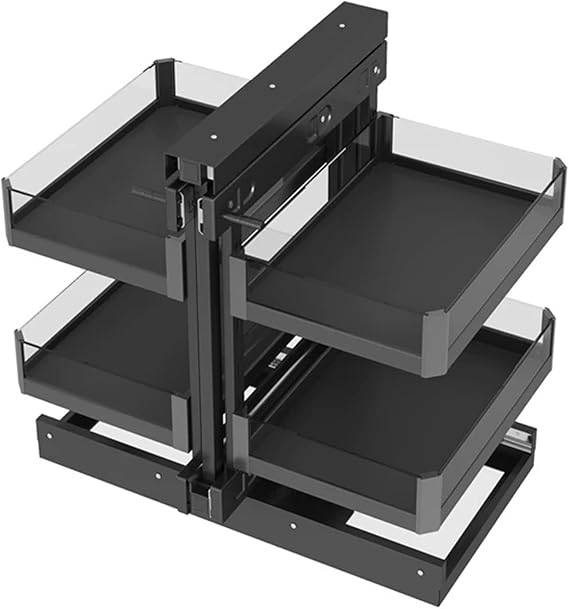 2-Tier Blind Corner Cabinet Pull Out Organizer,4-Shelf Pull Out Heavy Duty Cabinet Slide Out Kitchen Cabinet Organizer for Left Or Right Handed Open 900