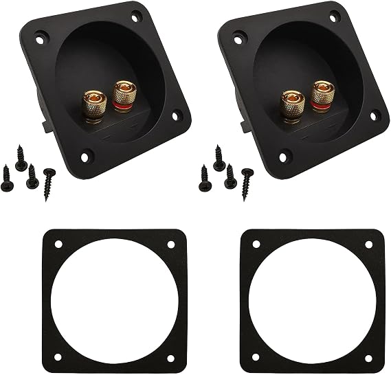 Amooma Speaker Terminal Cup 2 Pack 3.1 Inch Gold Plated Binding Jacks