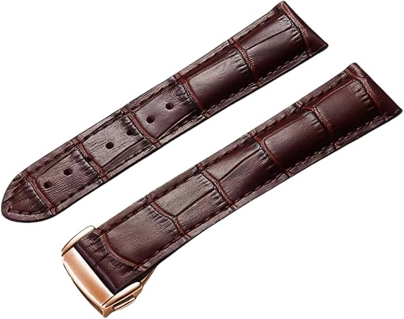 Leather Watch Bands for Omega Seamaster De Ville Speedmaster | Genuine Replacement Handmade Leather Straps Butterfly Buckle Casual Men Women