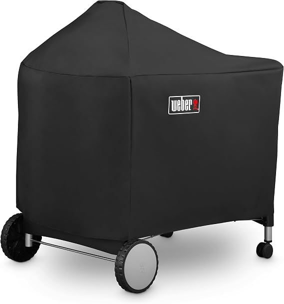 Weber Grill Cover for 22" Performer Premium & Deluxe (2005-2025 Models) | Black, Durable Polyester with Velcro Strap, Weber Charcoal Grill Cover, Grill Protection