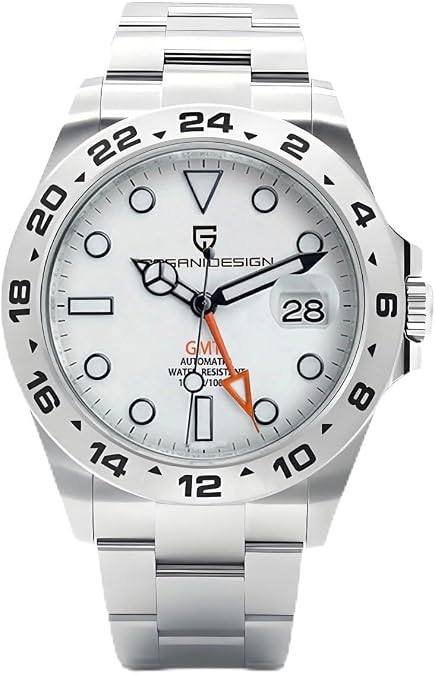 Pagani Design Watches for Men Automatic Mechanical GMT 42mm Sport Waterproof Stainless Steel Sapphire Glass Wrist Watch