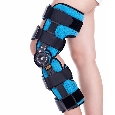 0-120 Hinged Knee Brace Support - Adjustable Leg Stabilizer-Knee Brace Support- Post Op Hingedfor Arthritic/ACL/Meniscus Tear/Sports,L