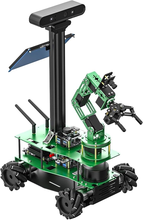 Yahboom Raspberry Pi 5 8GB Robot Kit and Development Board ROS Program Automatically Drives, ROS Development, Multi-Platform Remote Control, Construction Diagram Navigation, AI Visual Gameplay, Compatible with ROS2 with Pi5 8G