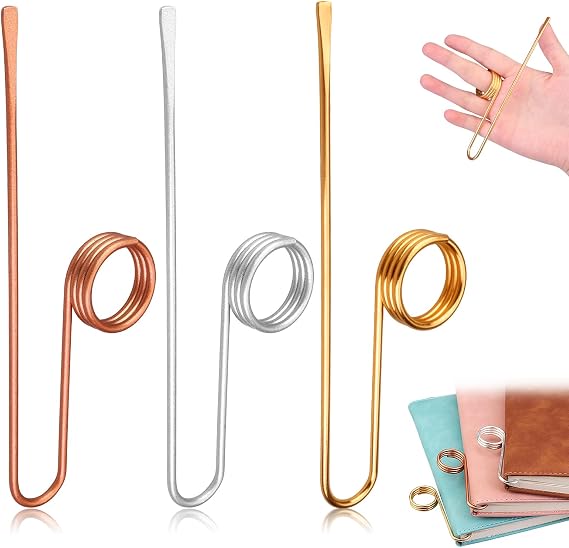 3Pcs Book Holder Ring, Metal Thumb Book Page Holder, Lightweight Ring Book Opener for Reading, Ergonomic Book Page Holders, Gifts for Book Lovers (Copper/Gold/Silver)