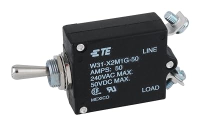 TE Connectivity W31-X2M1G-50 Circuit Breaker; Therm; Togl; Cur-Rtg 50A; Panel; 1 Pole; Vol-Rtg 24050VACVDC