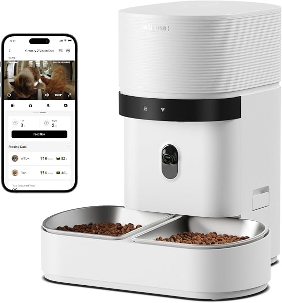 PETLIBRO Automatic Cat Feeder for 2 Cats, AI Recognition Camera Intake Log