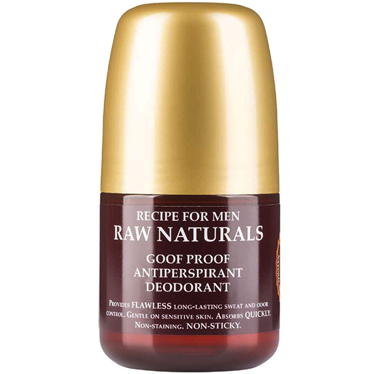 Recipe for Men Raw Naturals Goof Proof Antiperspirant Deodorant, Long Lasting Sweat and Odor Control Absorbs Quickly Non Stainning Non Sticky Gentle on Sensitive Skin 60ml