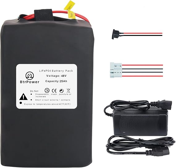 48V 52V 25Ah 30Ah 40Ah Life PO4 Lithium B attery,Built-in 40A BMS