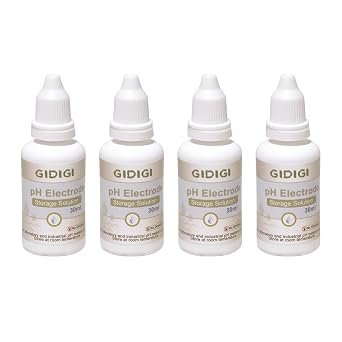 pH Electrode Storage Solution, 4-Pack 30ml Probe Protective Fluid for pH Meter and ORP Meter, 3 MOL KCL Electrode Filling/Storage Liquid for Laboratory and Industrial Use