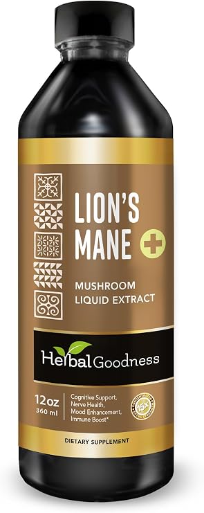 Herbal Goodness Lions Mane Mushroom Extract 12 Fl Oz