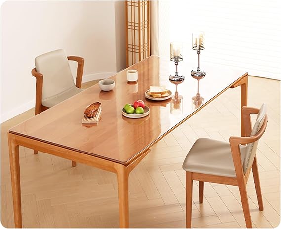 Clear PVC Table Protector,Transparent Table Cloth 1.5mm Easy to Cut Plastic Table Cover Waterproof & Oil-Proof Tablecloth for Kitchen Dining Room Tables,Office (Size : 60x130cm/23.6x51.2in)