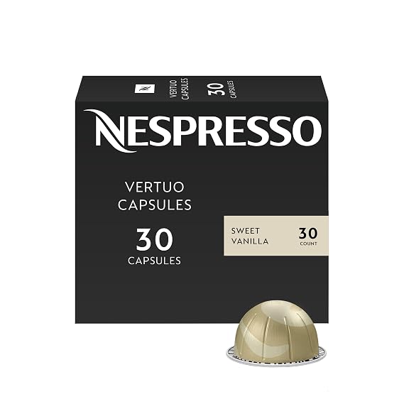 Nespresso Vertuo, Sweet Vanilla, Medium Roast, 30-Count Coffee Pods