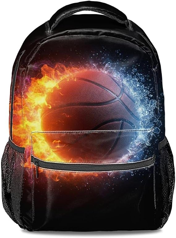 Colorful 3D Basketball Print Backpack Fashion Sports Backpack for Teen Boys and Girls